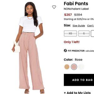 NONchalant $284 Revolve Wide Leg Fabi Pants in Pink NWT Sz Med
